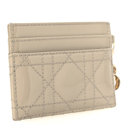 Christian Dior Patent Cannage Lady Dior Card Holder  Beige 3 of 7