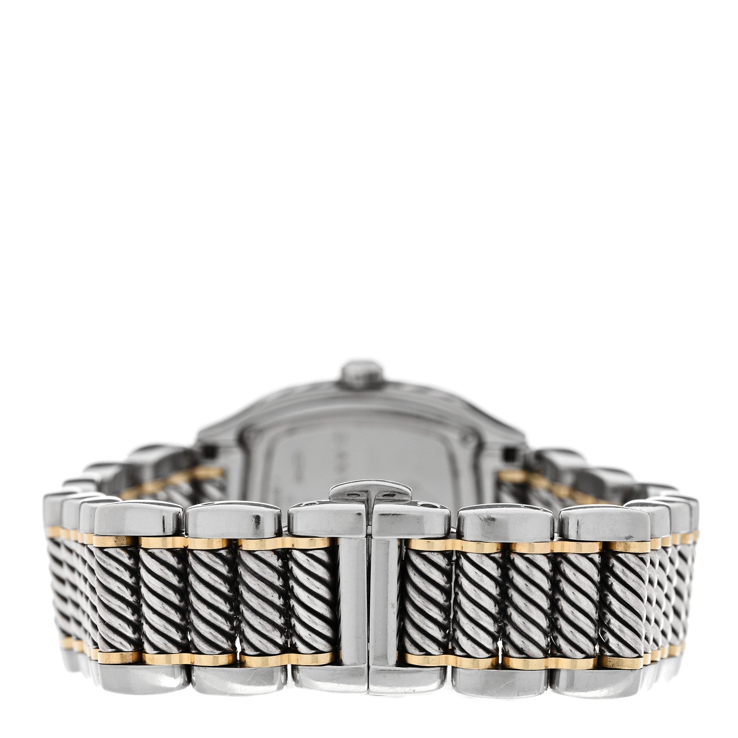 David Yurman Stainless Steel 18K Yellow Gold Diamond Mother of Pearl 25mm Thoroughbred Quartz Watch 3 of 4