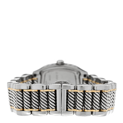 David Yurman Stainless Steel 18K Yellow Gold Diamond Mother of Pearl 25mm Thoroughbred Quartz Watch 3 of 4