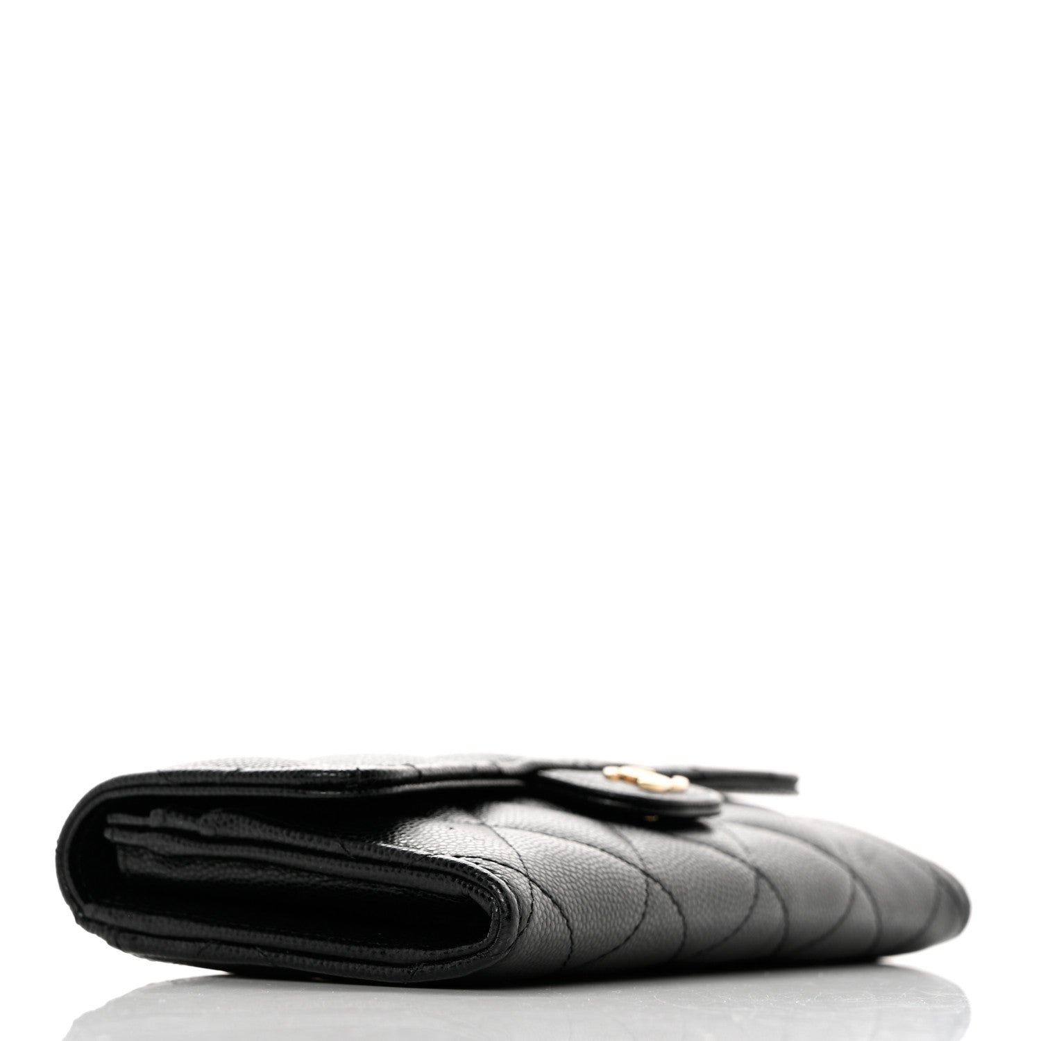 Chanel Caviar Quilted Medium Gusset Flap Wallet Black 4 of 9