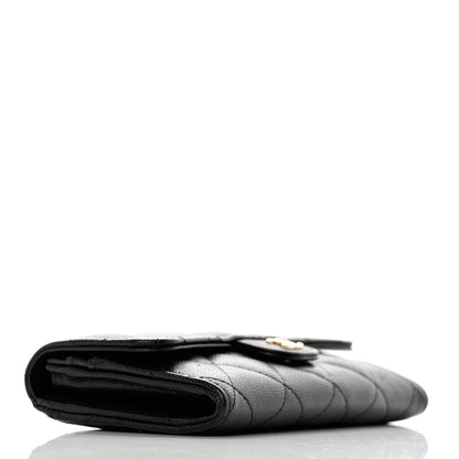 Chanel Caviar Quilted Medium Gusset Flap Wallet Black 4 of 9