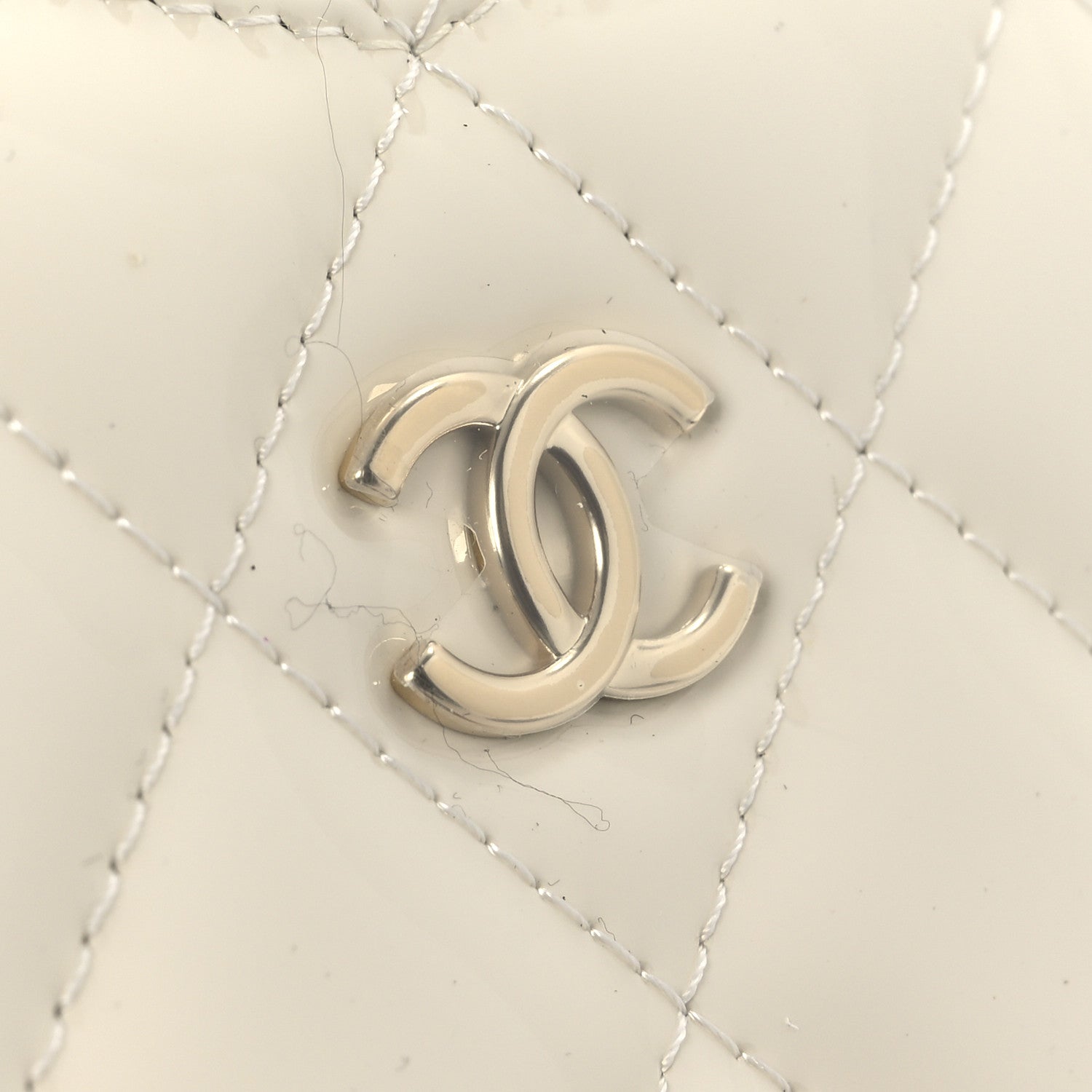Chanel Patent Calfskin Resin Quilted CC Heart Clutch With Chain Black 20 of 21