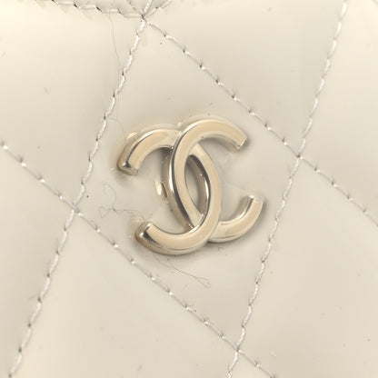 Chanel Patent Calfskin Resin Quilted CC Heart Clutch With Chain Black 20 of 21