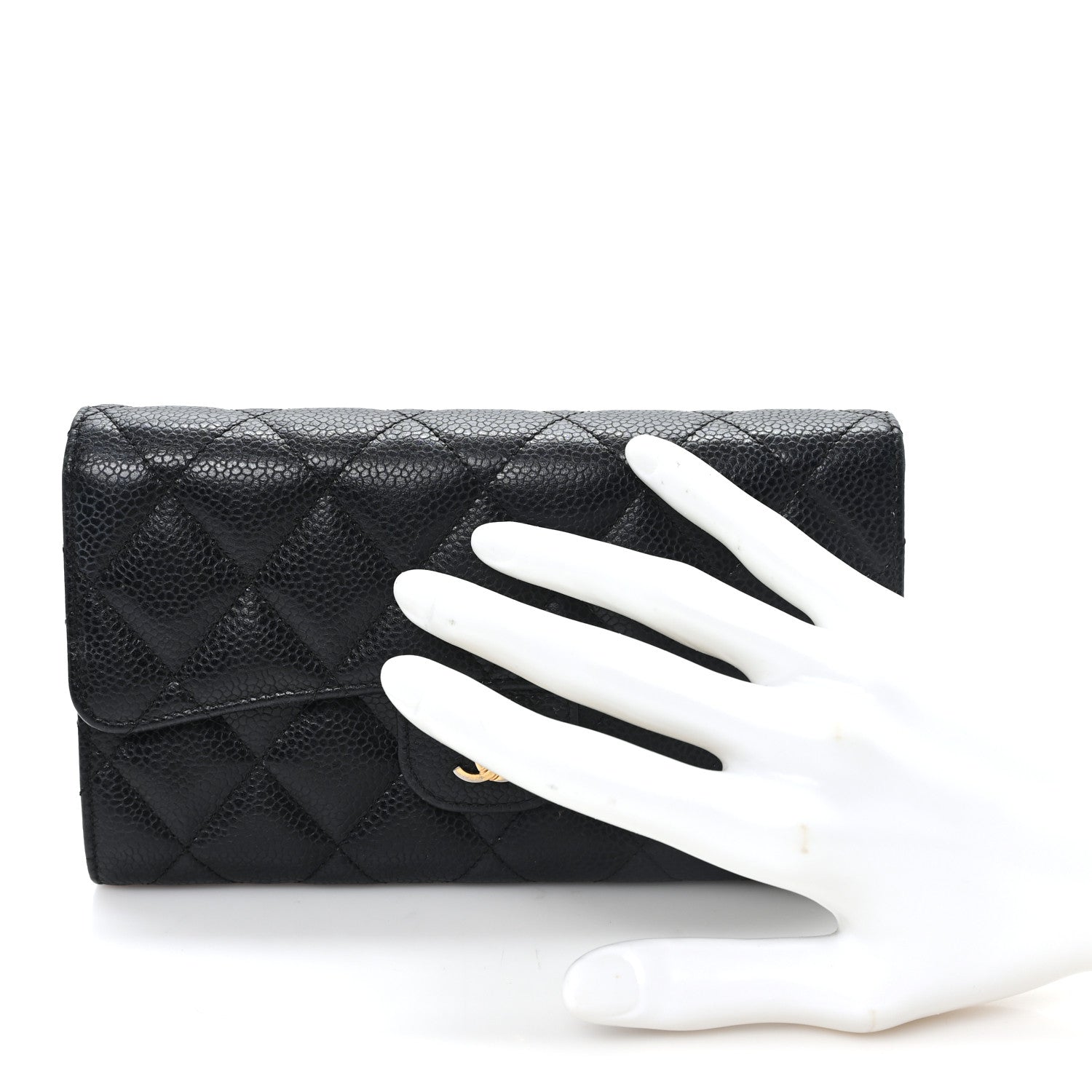 Chanel Caviar Quilted Large Flap Wallet Black 2 of 8