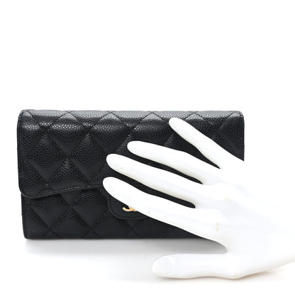 Chanel Caviar Quilted Large Flap Wallet Black 2 of 8
