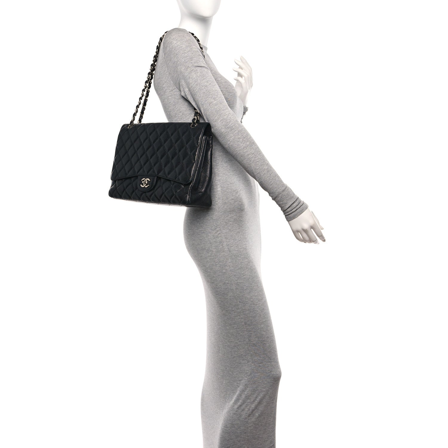 Chanel Caviar Quilted Maxi Single Flap Black 2 of 11