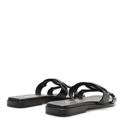 Chanel Lambskin CC Cut Out Mules Sandals 36 Black 5 of 9