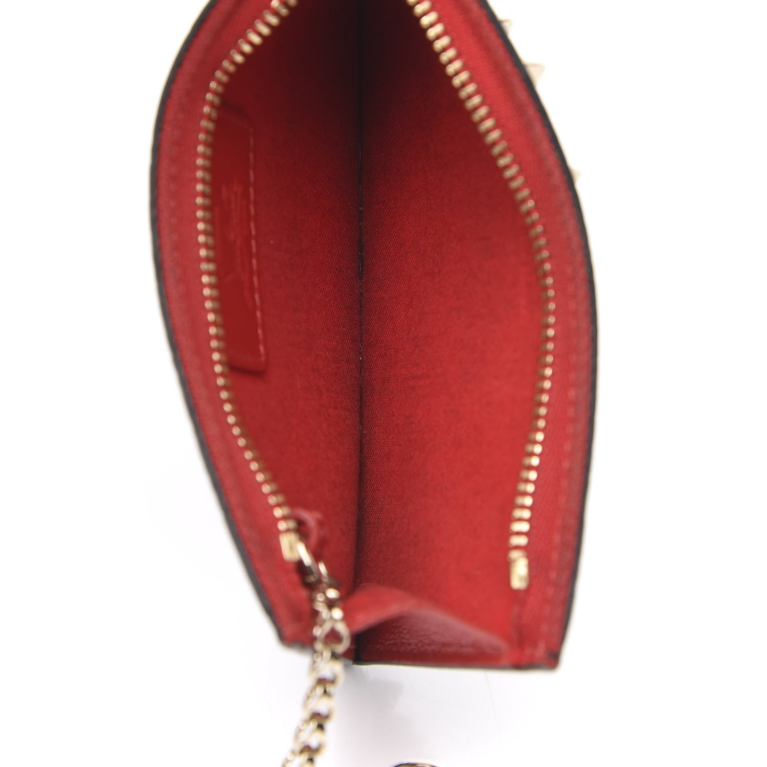 Christian Louboutin Calfskin Empire Panettone Spikes Key Ring Pouch Black 5 of 7