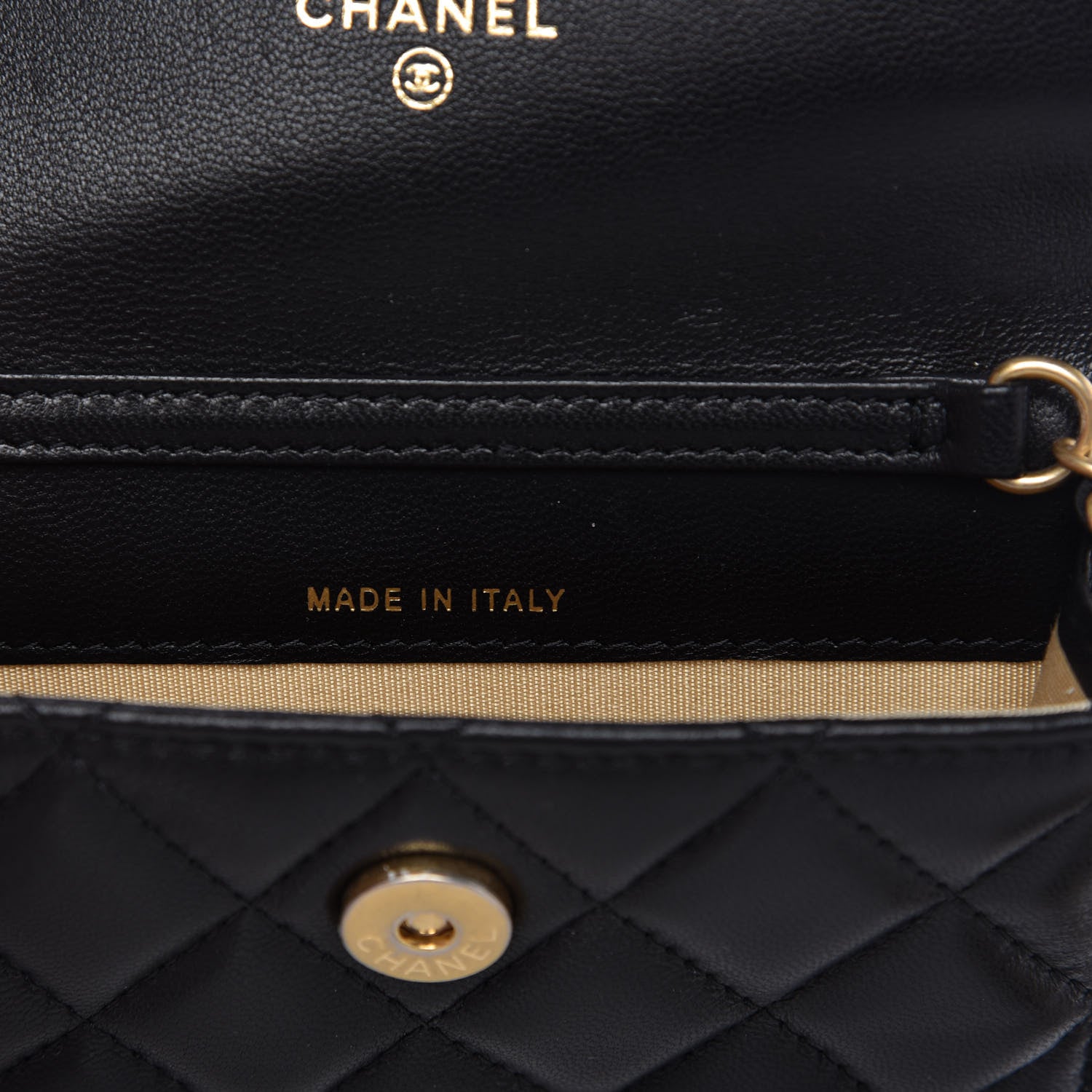 Chanel Lambskin Quilted Pearl Crush Clutch With Chain Black 9 of 12