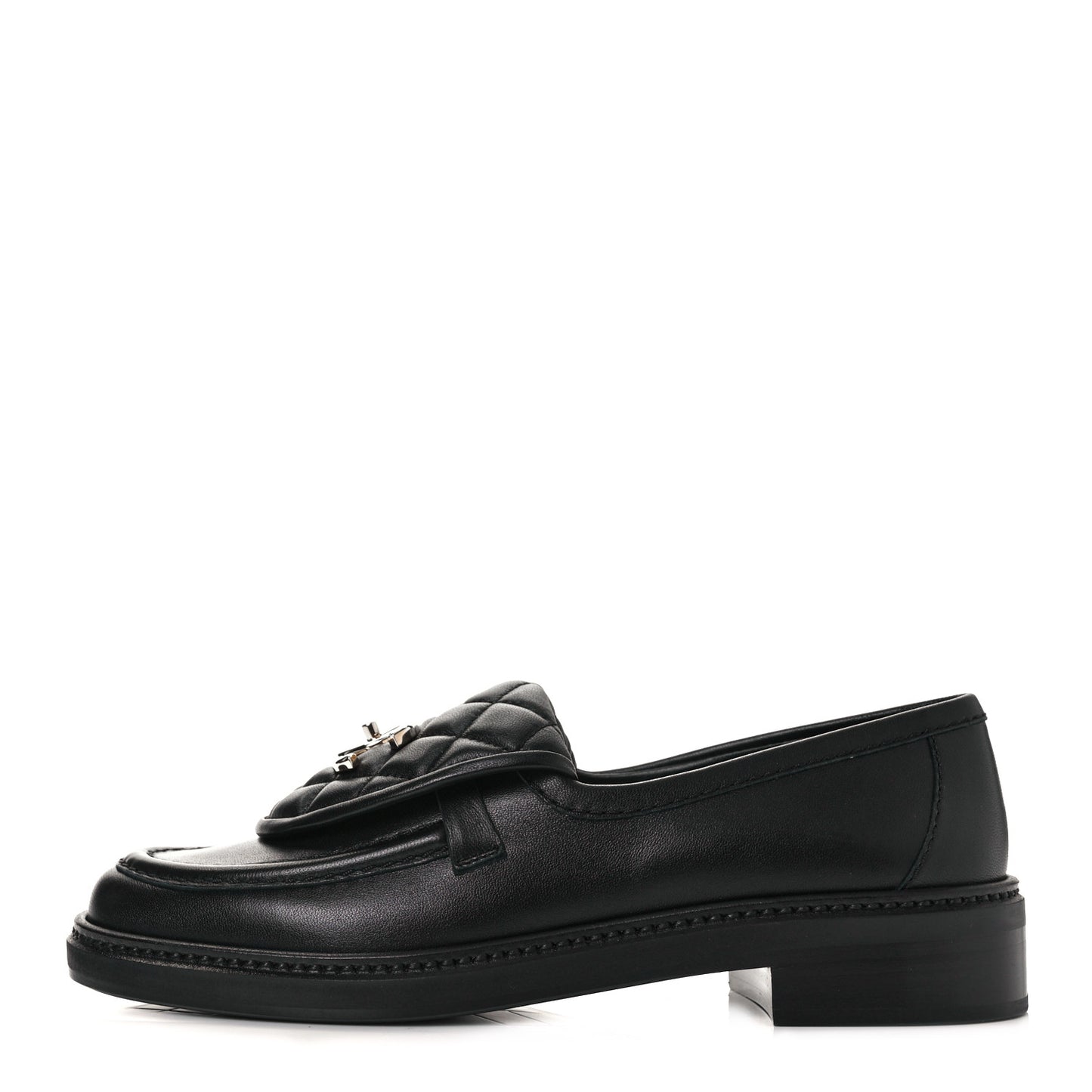Lambskin Quilted CC Turnlock Loafers 36 Black