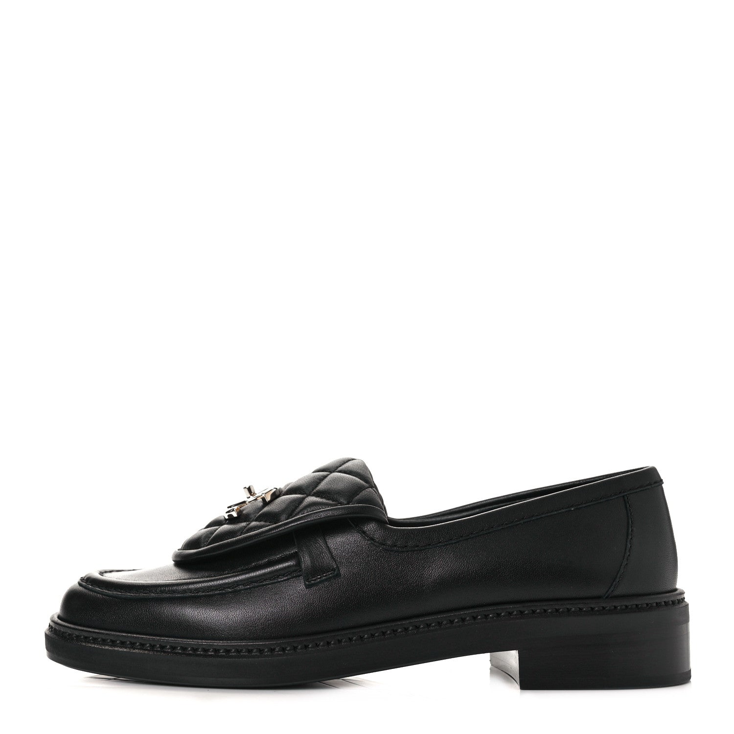 Chanel Lambskin Quilted CC Turnlock Loafers 36 Black 2 of 18