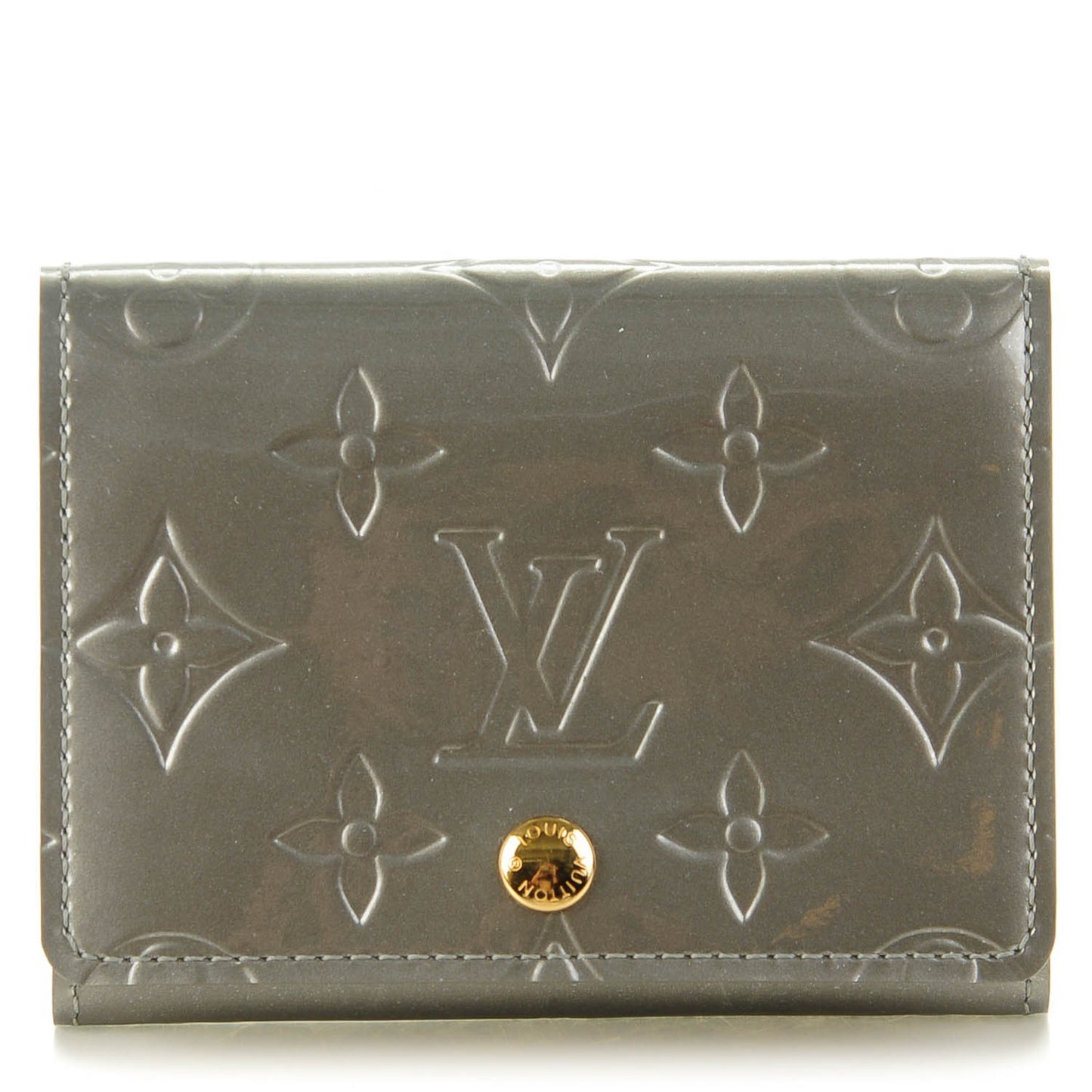 Vernis Business Card Holder Gris Art Deco