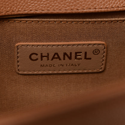 Chanel Caviar Chevron Quilted Medium Boy Flap Brown 6 of 10