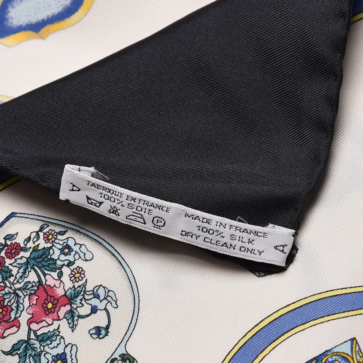 Hermes Silk Qu' Importe Le Falcon Pocket Square 3 of 4