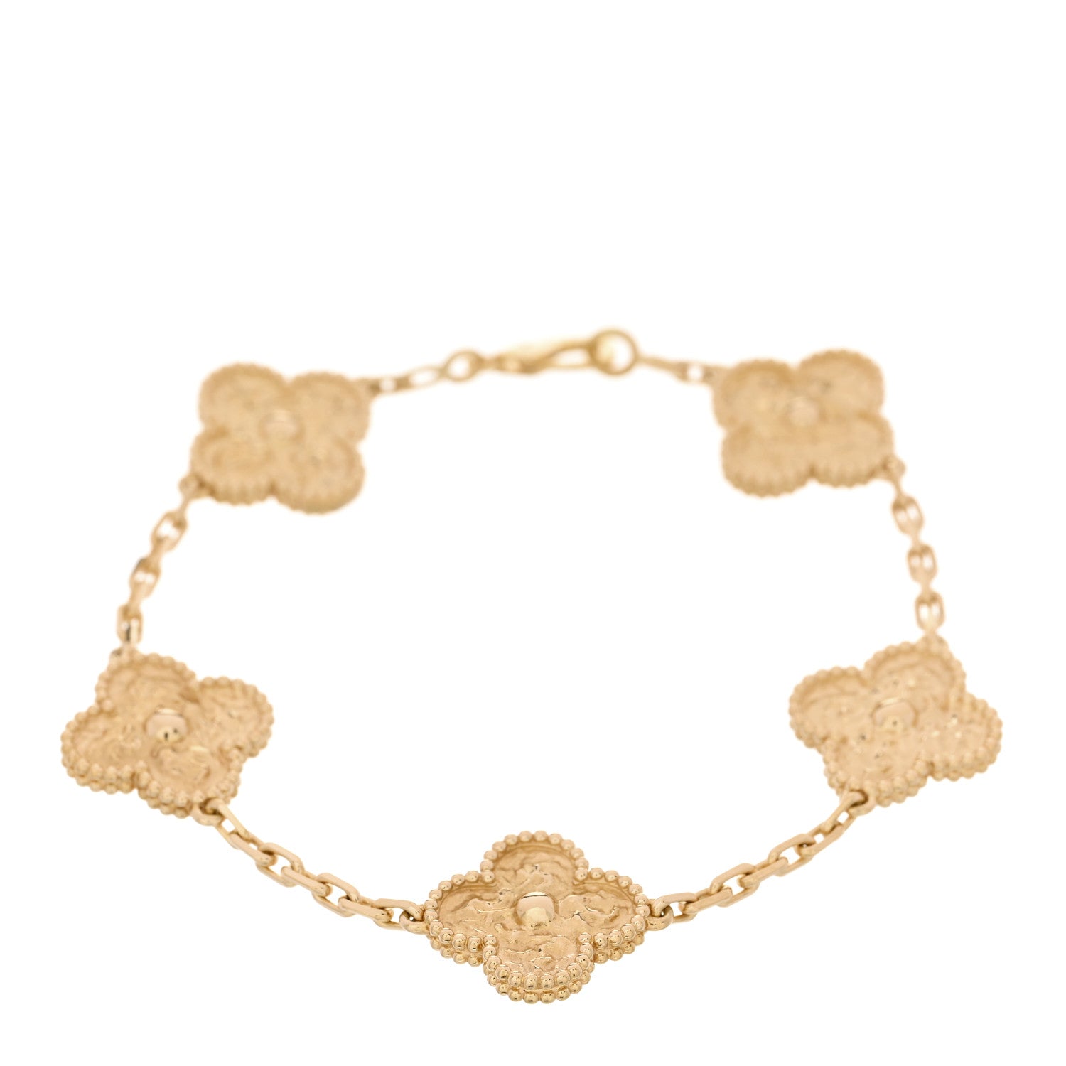 Van Cleef & Arpels 18K Yellow Gold 5 Motifs Vintage Alhambra Bracelet 1 of 4