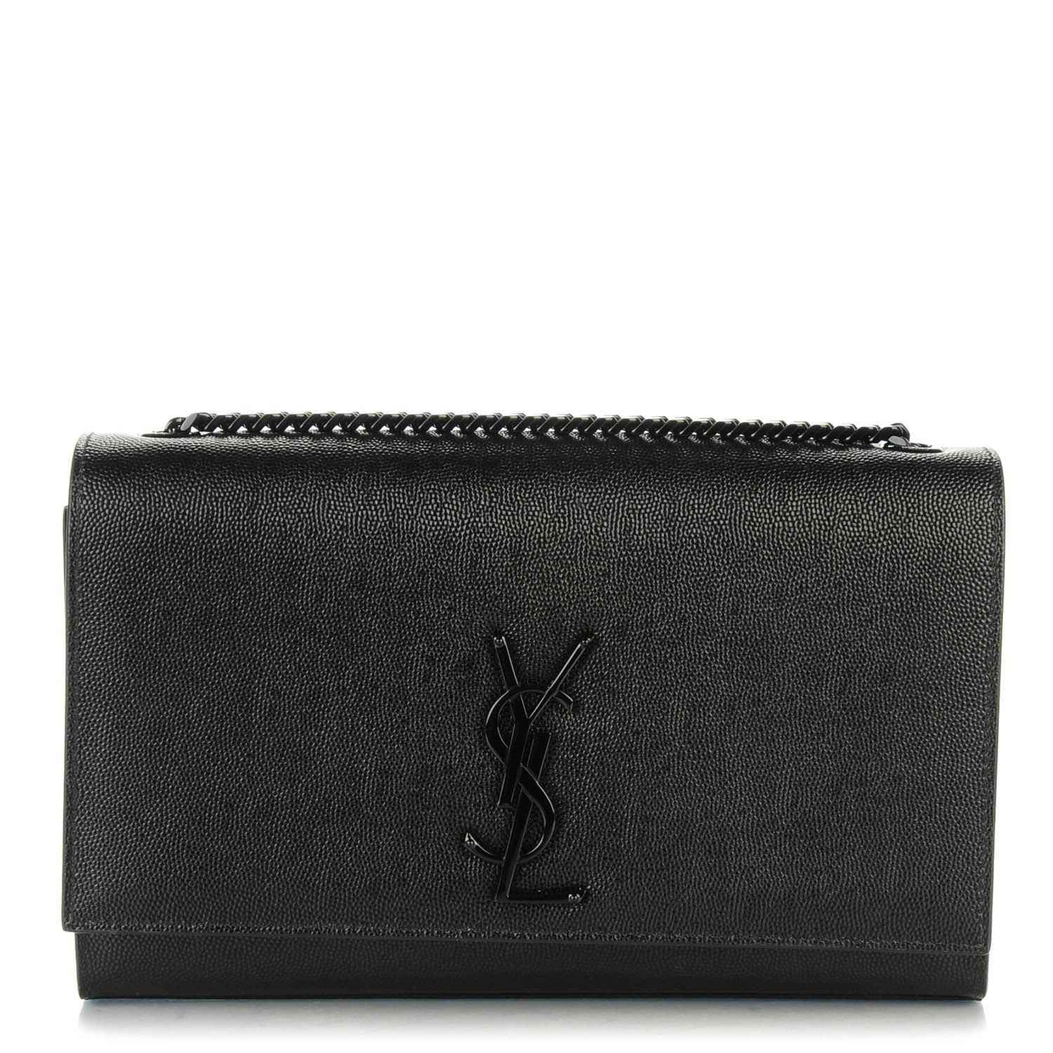 Saint Laurent Grain De Poudre Medium Classic Monogram Kate Satchel Black 1 of 7