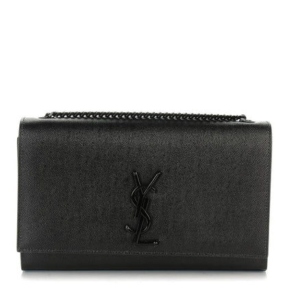 Saint Laurent Grain De Poudre Medium Classic Monogram Kate Satchel Black 1 of 7