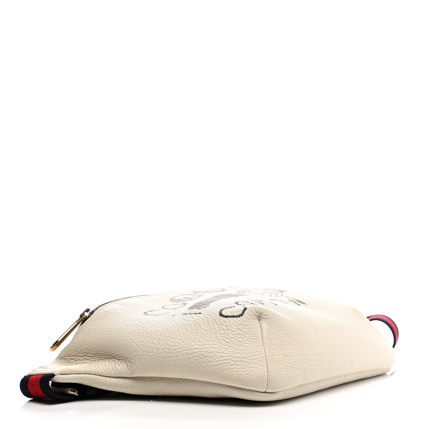 Grained Calfskin Coco Capitan Logo Belt Bag White