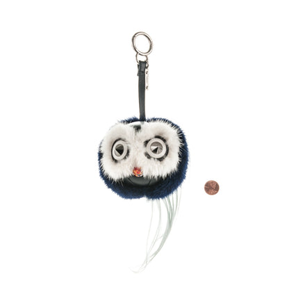 Fendi Mink Fox Fur QuTweet Birgami Bag Bug Charm Blue 2 of 3