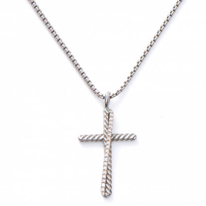David Yurman Sterling Silver Crossover Cross Necklace 1 of 4