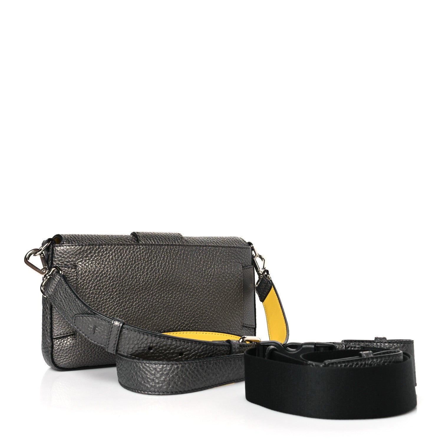 Fendi Cuoio Romano Lux Enamel Selleria Belt Baguette Bag Graphite 3 of 9