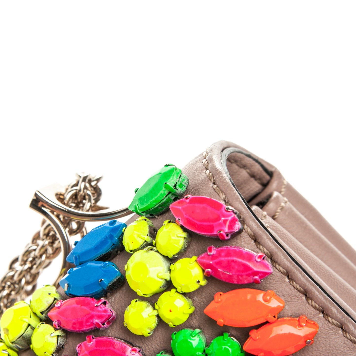 Nappa Crystal Va Va Voom Shoulder Bag Poudre