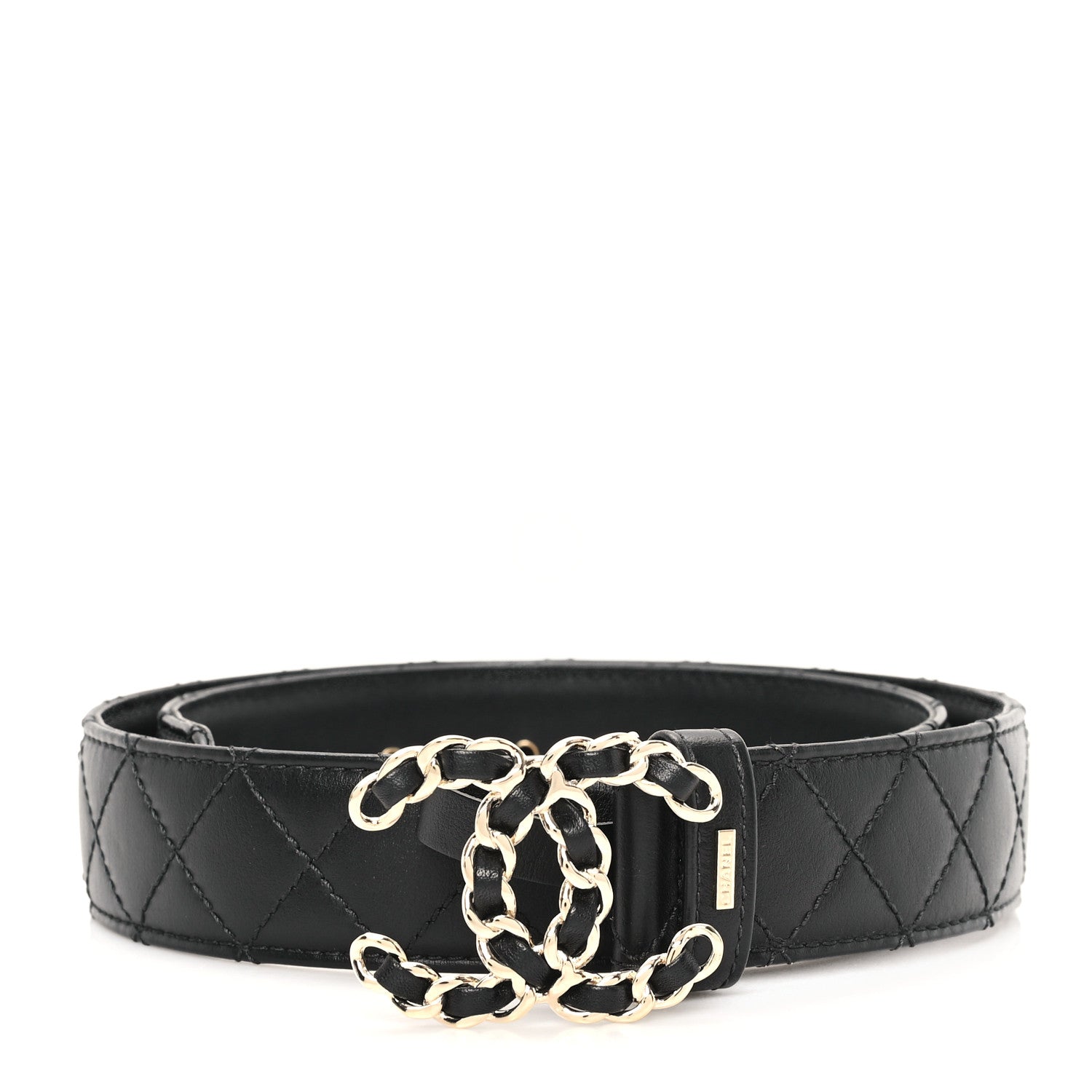 Chanel Calfskin Quilted CC Chain Belt 70 28 Black 1 of 7