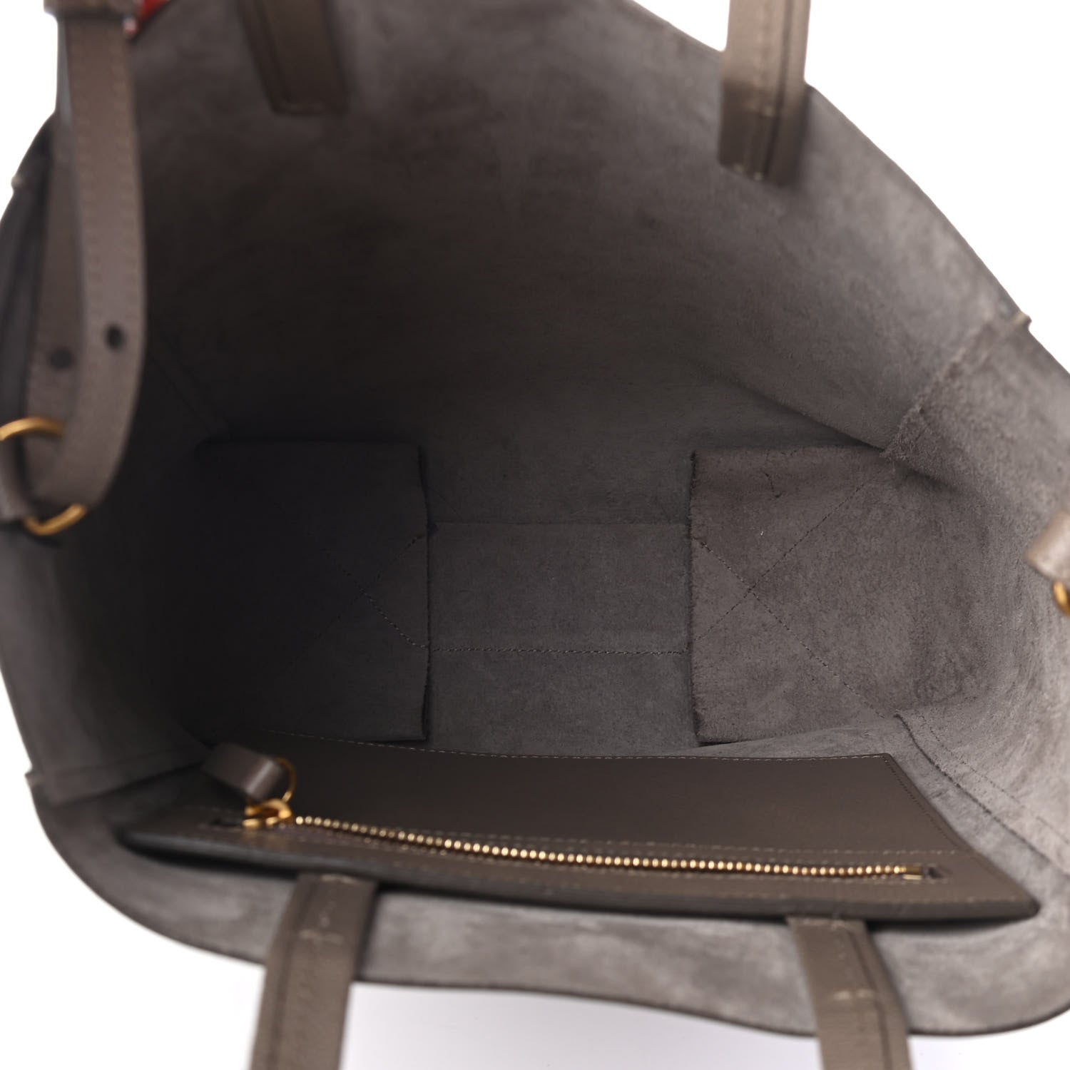 Celine Grained Calfskin Small Vertical Cabas Taupe 4 of 4