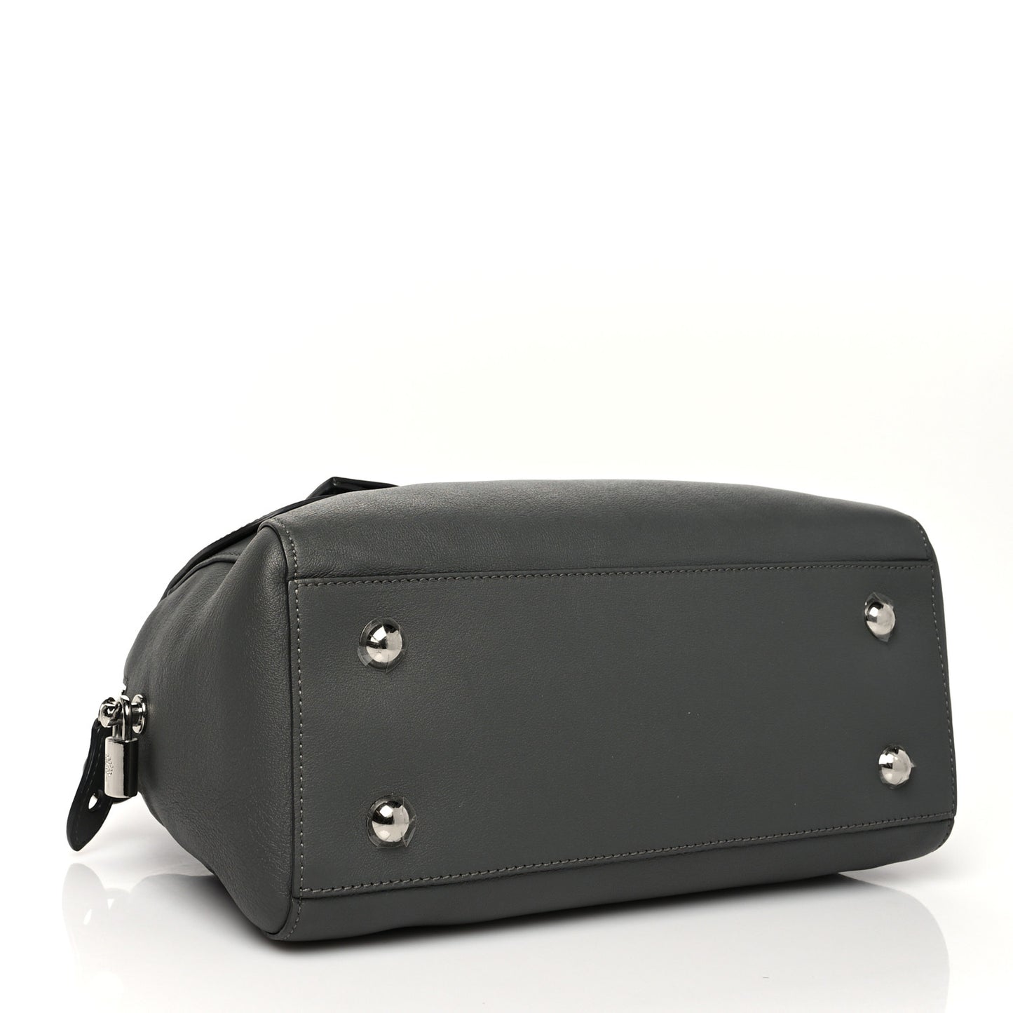 Glossy Goatskin Medium Del Rey Satchel Black