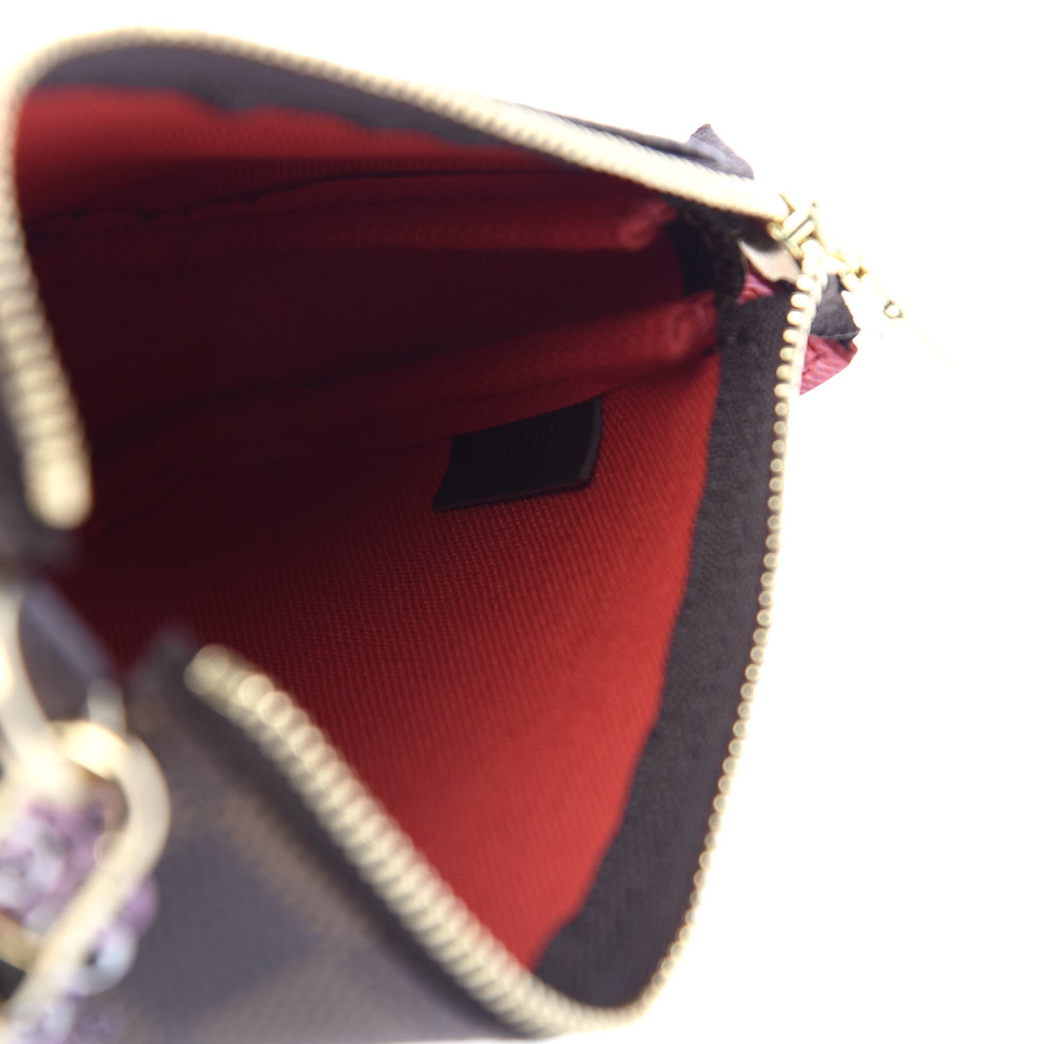 Louis Vuitton Damier Ebene 2019 Christmas Animation Mini Pochette Accessories Red 6 of 7