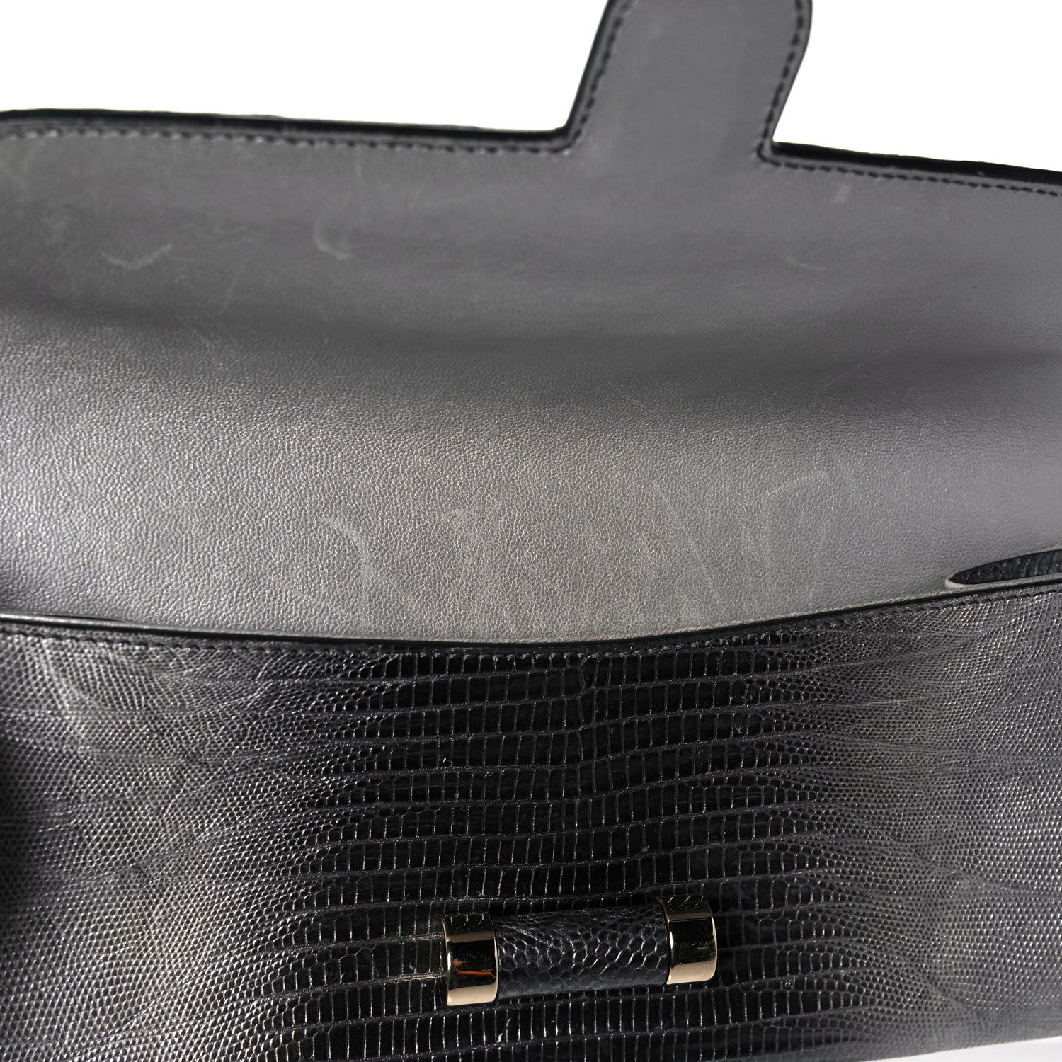 Saint Laurent Ombre Lizard Muse Clutch Silver 11 of 14