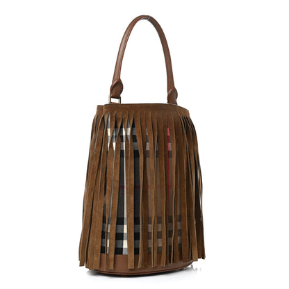 Burberry Prorsum Suede Fringe Bucket Bag Brown 3 of 10