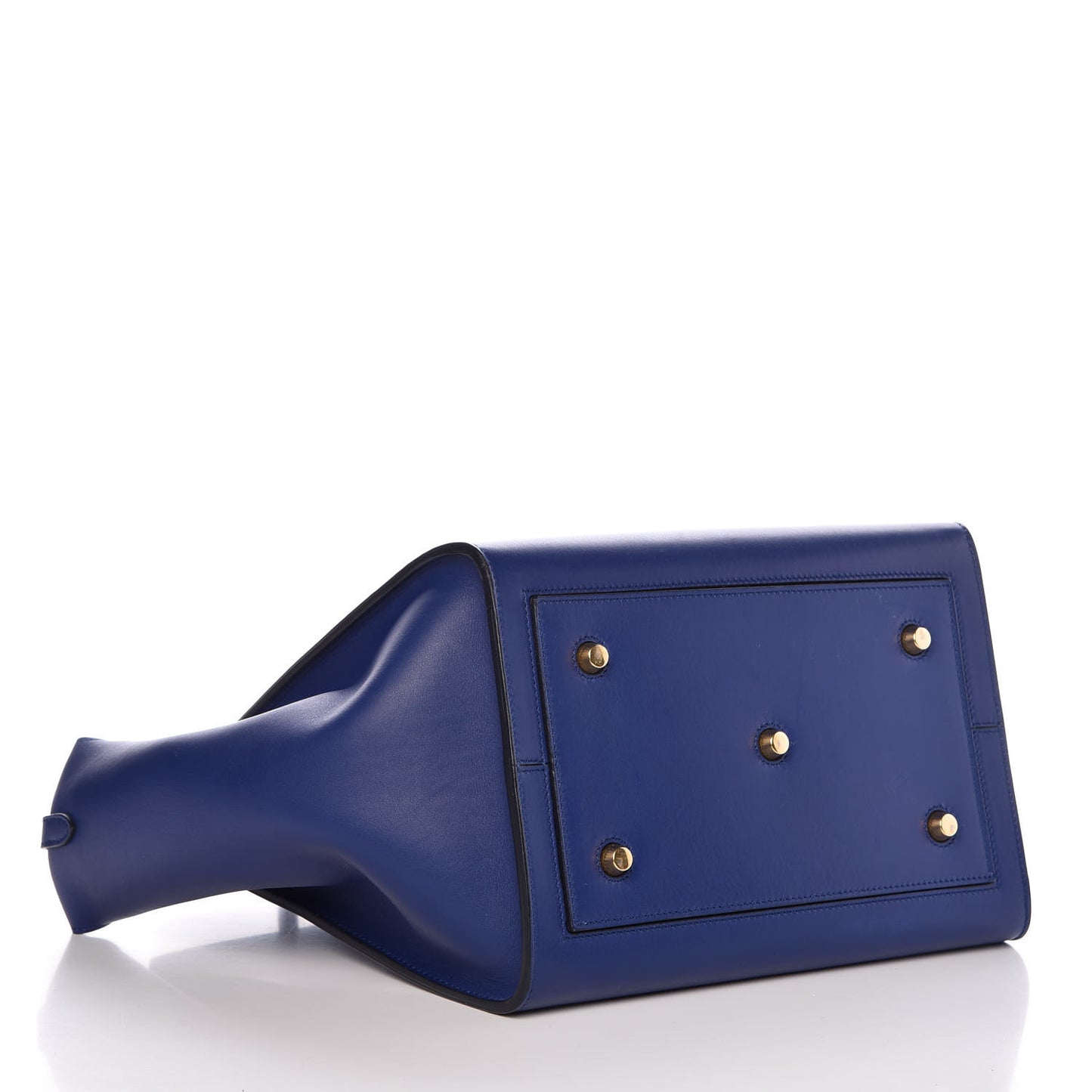 Smooth Calfskin Small Tie Knot Tote Dark Indigo