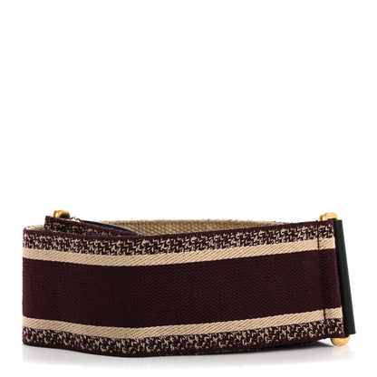 Christian Dior Canvas Embroidered Shoulder Strap Burgundy 2 of 9