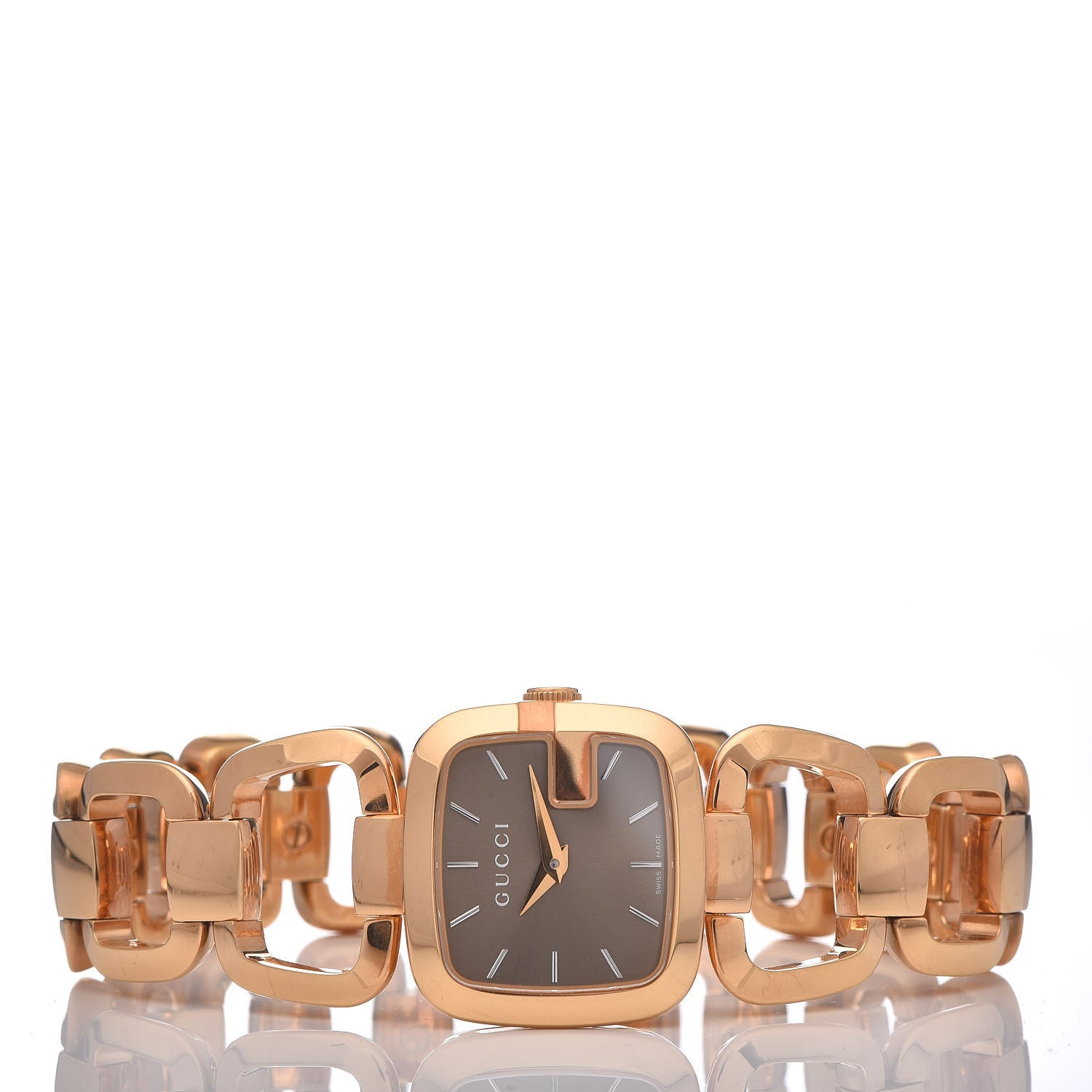Gucci Stainless Steel 24mm G-Gucci Square Quartz Watch Brown 3 of 6