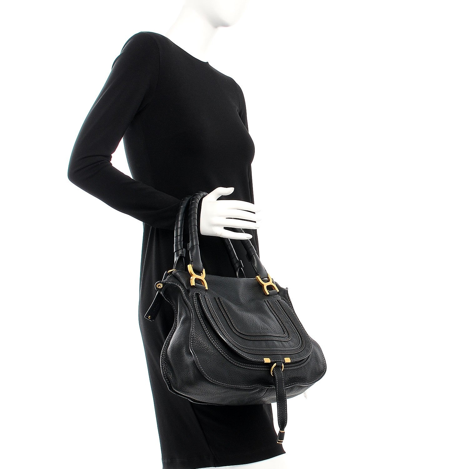 Chloe Calfskin Medium Marcie Satchel Black 3 of 8