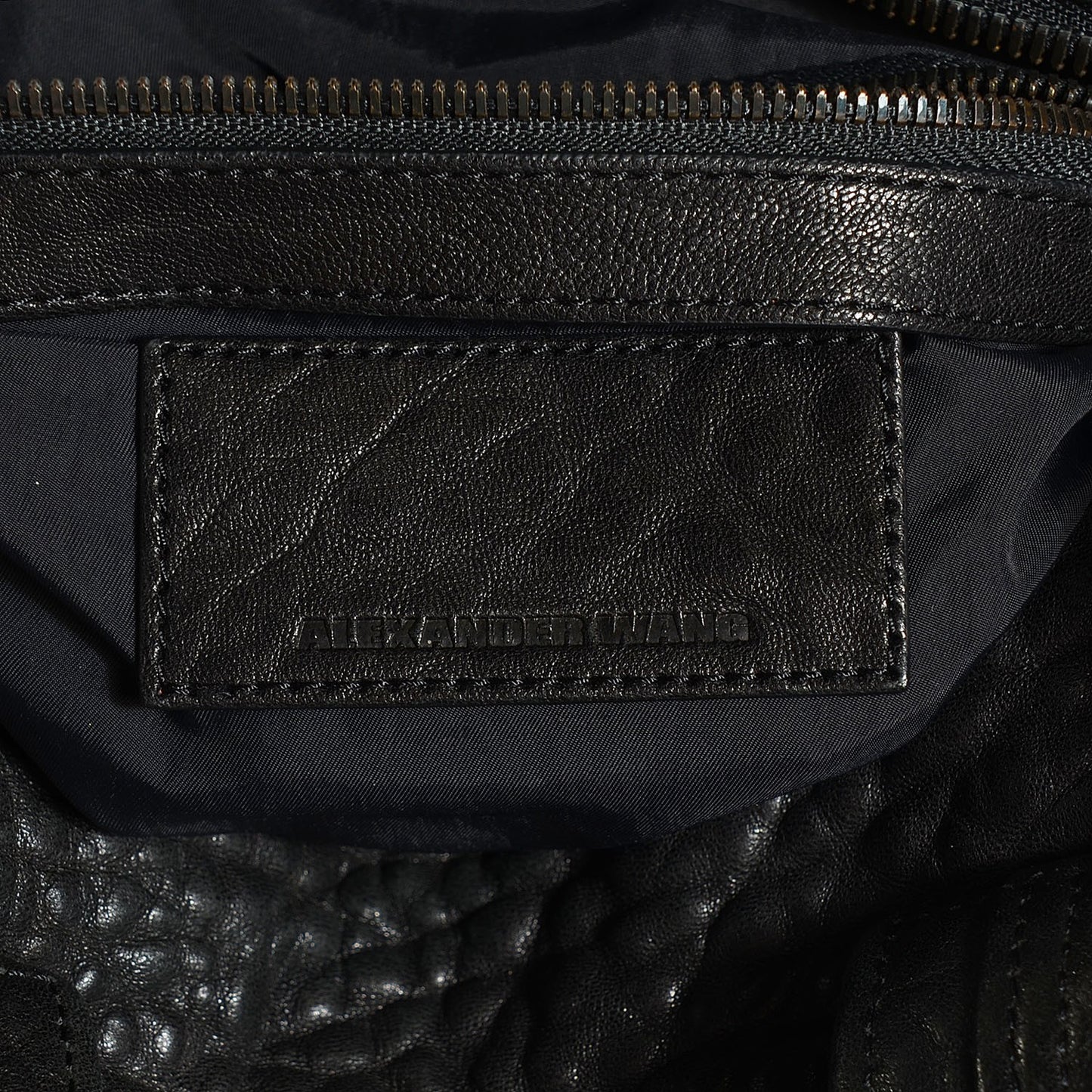 Pebbled Lambskin Rocco Black Matte Black Hardware