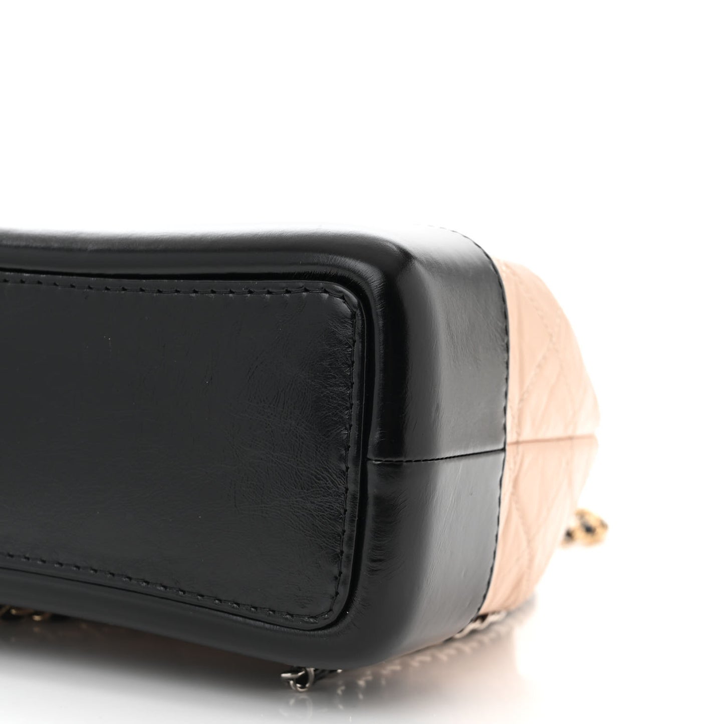 Aged Calfskin Quilted Small Gabrielle Backpack Beige Black