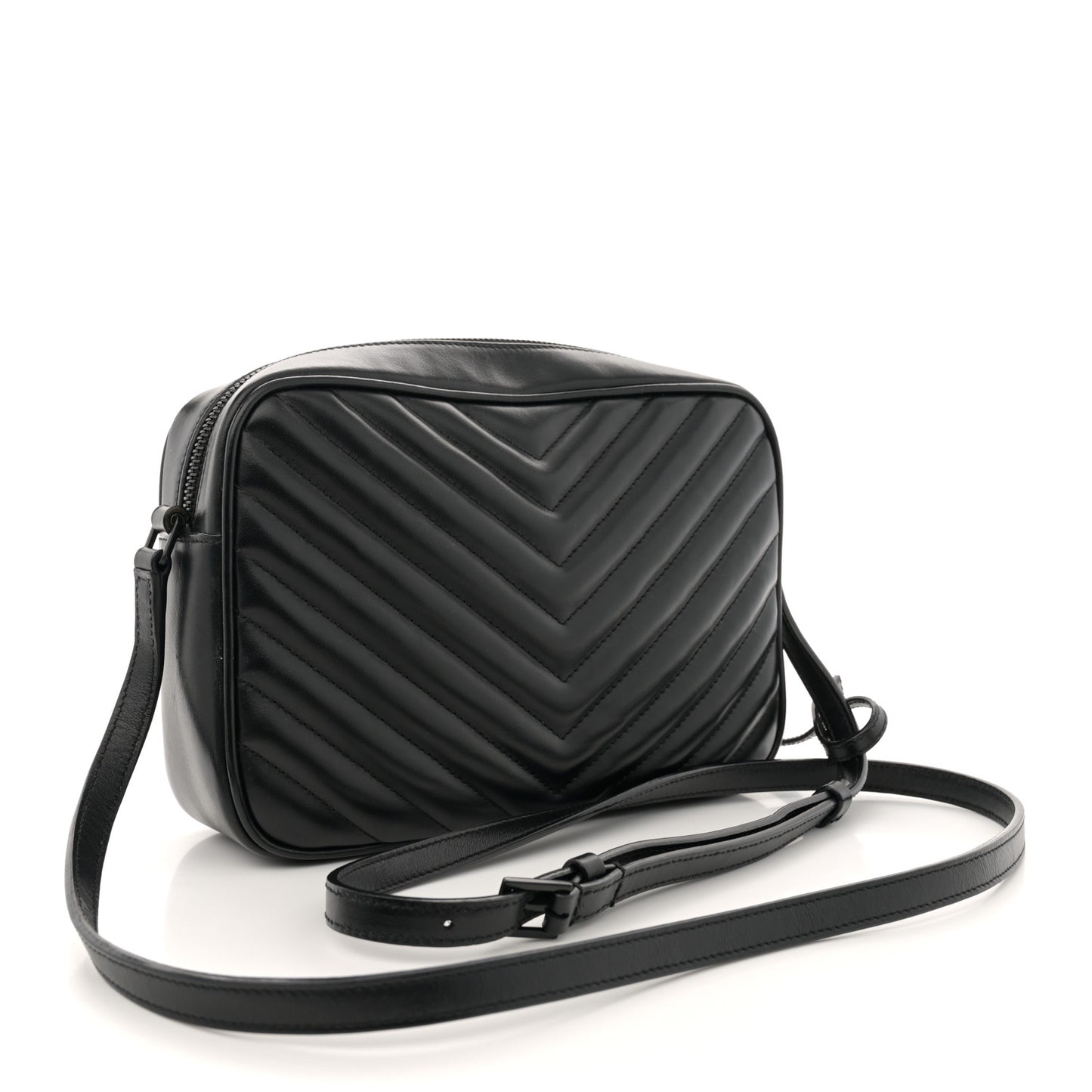 Calfskin Matelasse Monogram Monochrome Lou Camera Bag Black