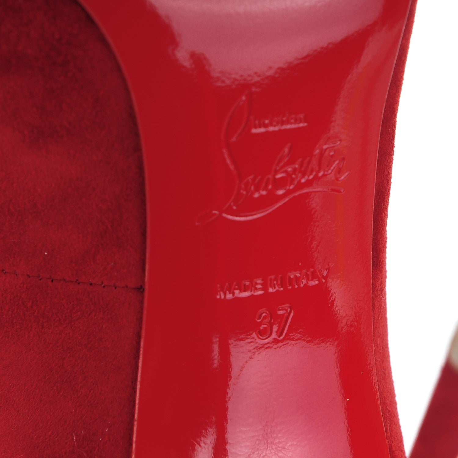 Christian Louboutin Suede Victorina 100 Pumps 37 Carmin 6 of 8