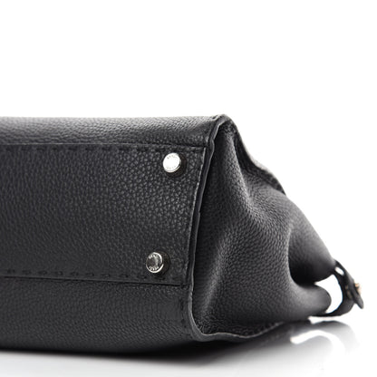 Fendi Cuoio Romano Selleria Bi-Color Medium Peekaboo Iconic Satchel Black Mou 8 of 15