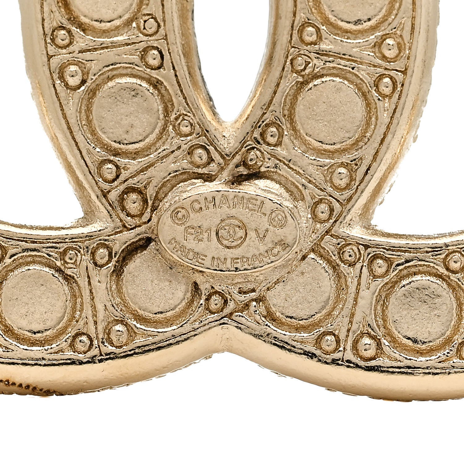 Chanel Metal Crystal Graduated Pearl CC Brooch Gold 3 of 4