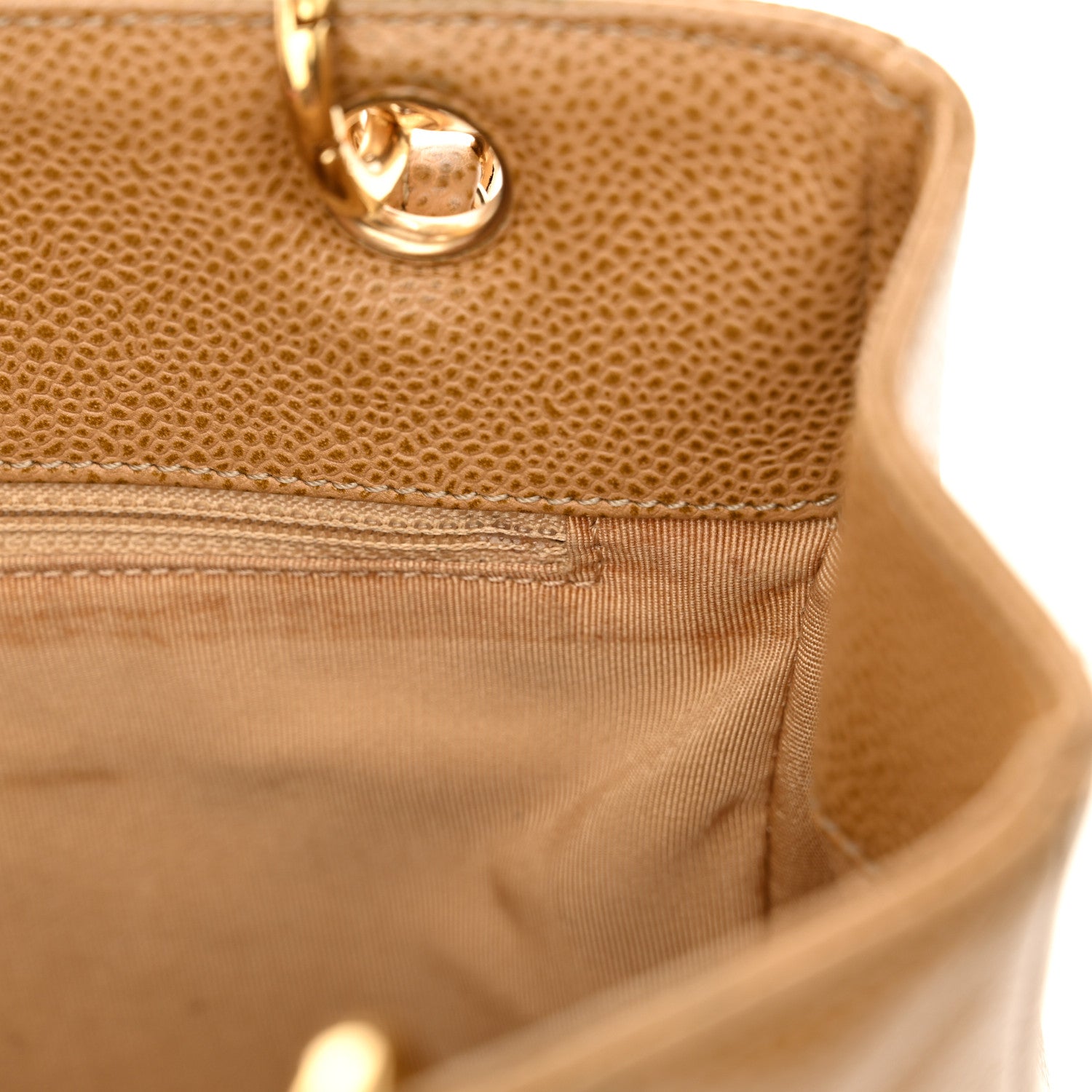 Chanel Caviar Quilted Petit Shopping Tote PST Dark Beige 13 of 19