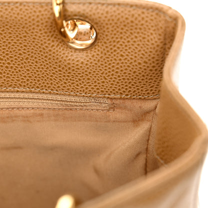 Chanel Caviar Quilted Petit Shopping Tote PST Dark Beige 13 of 19