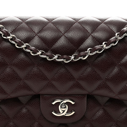 Chanel Caviar Quilted Jumbo Double Flap Burgundy 5 of 10