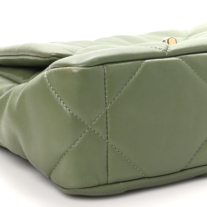 Chanel Lambskin Quilted Medium Chanel 19 Flap Green 10 of 11