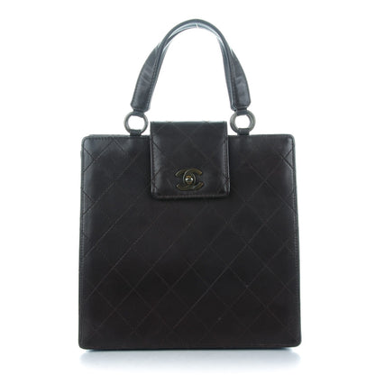Chanel Lambskin Quilted Top Handle Bag Dark Brown 1 of 9