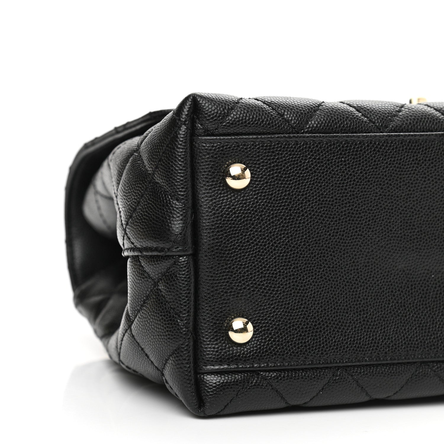 Chanel Caviar Lizard Embossed Quilted Small Coco Handle Flap Black 9 of 11