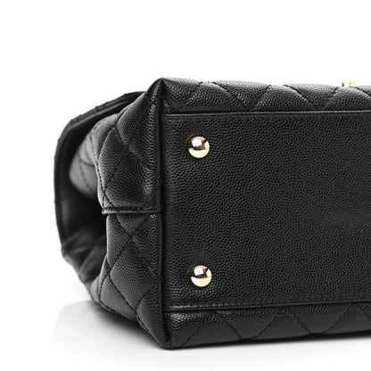 Chanel Caviar Lizard Embossed Quilted Small Coco Handle Flap Black 9 of 11