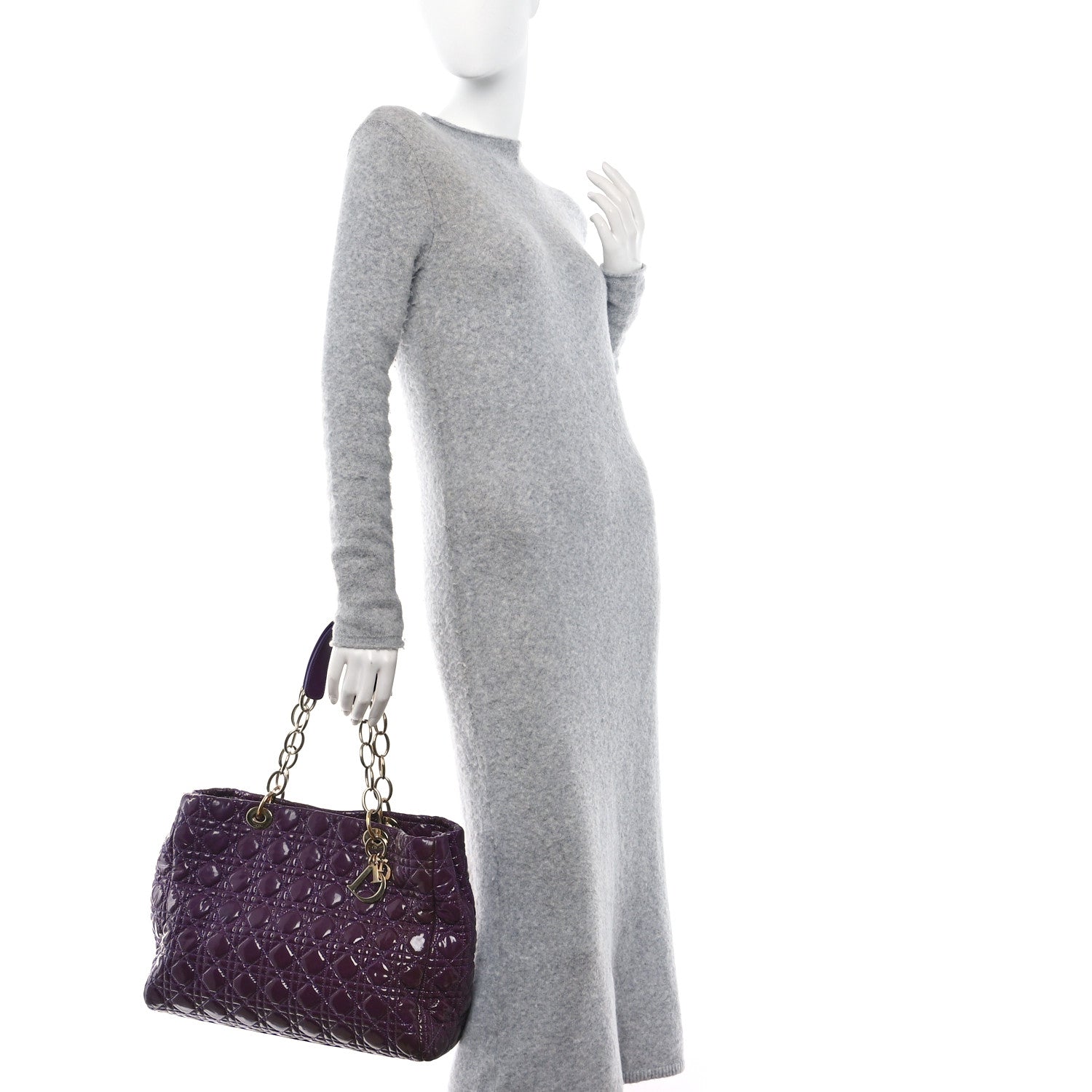 Christian Dior Patent Cannage Large Dior Soft Shopping Tote 2 of 15